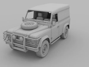 land rover defender 90 hard top w interior rev 3D Model