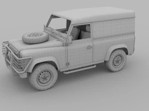 land rover defender 90 hard top w interior rev 3D Model