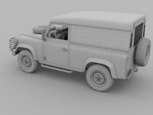 land rover defender 90 hard top w interior rev 3D Model