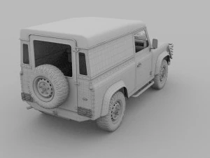 land rover defender 90 hard top w interior rev 3D Model