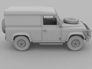 land rover defender 90 hard top w interior rev 3D Model