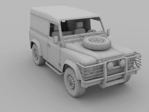 land rover defender 90 hard top w interior rev 3D Model