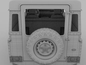 land rover defender 90 hard top w interior rev 3D Model