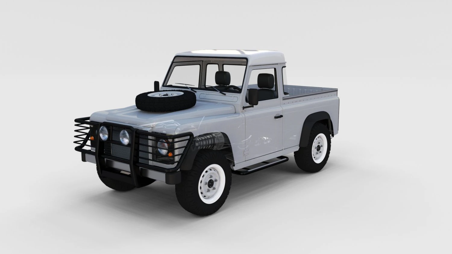 full land rover defender 90 pick up seethrough 3D Model .c4d .max .obj .3ds .fbx .stl .blend 