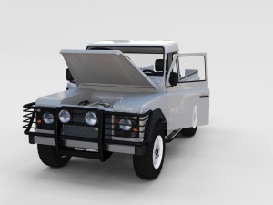 full land rover defender 90 pick up seethrough Modelo 3D