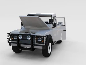 full land rover defender 90 pick up seethrough 3D Model