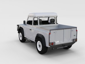 full land rover defender 90 pick up seethrough Modelo 3D