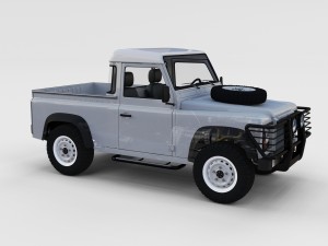 full land rover defender 90 pick up seethrough Modelo 3D