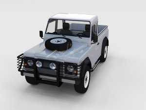full land rover defender 90 pick up seethrough Modelo 3D