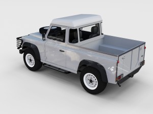 full land rover defender 90 pick up seethrough Modelo 3D