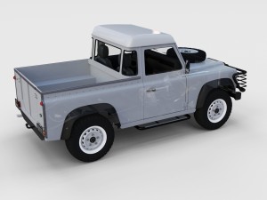 full land rover defender 90 pick up seethrough Modelo 3D