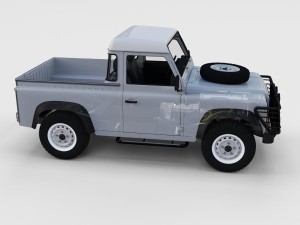 full land rover defender 90 pick up seethrough Modelo 3D