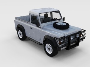 full land rover defender 90 pick up seethrough Modelo 3D