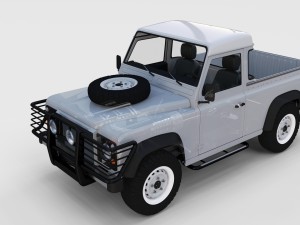 full land rover defender 90 pick up seethrough Modelo 3D