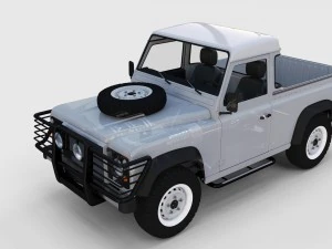 full land rover defender 90 pick up seethrough 3D Model