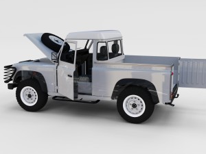 full land rover defender 90 pick up seethrough Modelo 3D
