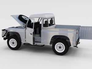 full land rover defender 90 pick up seethrough 3D Model