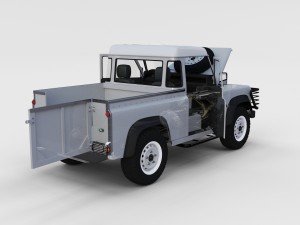 full land rover defender 90 pick up seethrough Modelo 3D