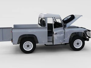 full land rover defender 90 pick up seethrough 3D Model