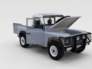 full land rover defender 90 pick up seethrough Modelo 3D