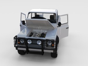 full land rover defender 90 pick up seethrough Modelo 3D