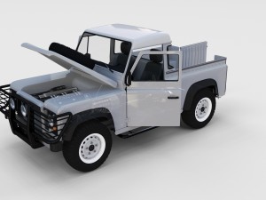full land rover defender 90 pick up seethrough Modelo 3D
