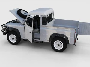 full land rover defender 90 pick up seethrough 3D Model