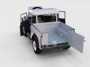 full land rover defender 90 pick up seethrough Modelo 3D