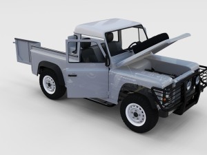 full land rover defender 90 pick up seethrough Modelo 3D