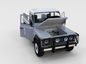 full land rover defender 90 pick up seethrough Modelo 3D