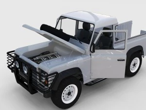 full land rover defender 90 pick up seethrough 3D Model