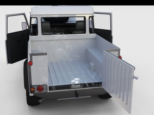 full land rover defender 90 pick up seethrough Modelo 3D