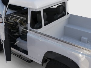 full land rover defender 90 pick up seethrough Modelo 3D
