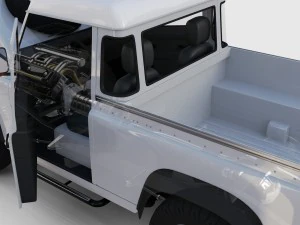 full land rover defender 90 pick up seethrough 3D Model
