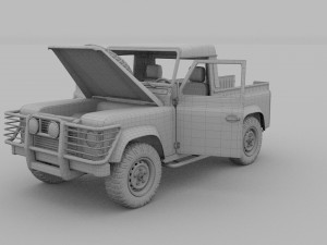 full land rover defender 90 pick up seethrough Modelo 3D