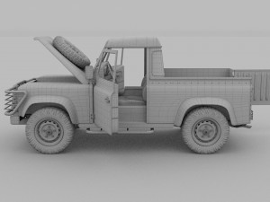 full land rover defender 90 pick up seethrough Modelo 3D