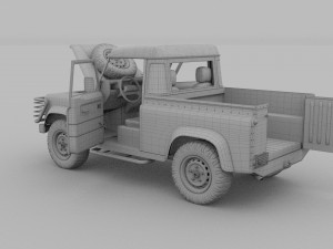 full land rover defender 90 pick up seethrough Modelo 3D
