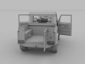 full land rover defender 90 pick up seethrough 3D Model