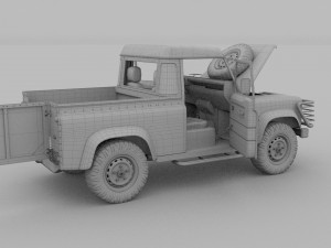 full land rover defender 90 pick up seethrough Modelo 3D