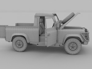 full land rover defender 90 pick up seethrough Modelo 3D