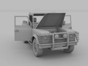 full land rover defender 90 pick up seethrough 3D Model