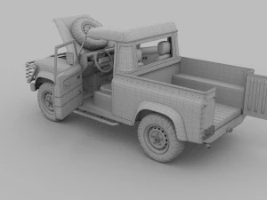 full land rover defender 90 pick up seethrough 3D Model