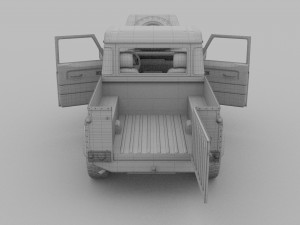 full land rover defender 90 pick up seethrough Modelo 3D