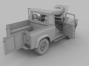 full land rover defender 90 pick up seethrough 3D Model