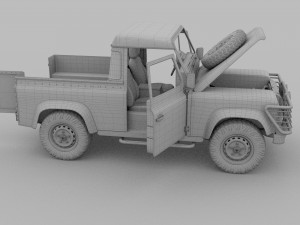 full land rover defender 90 pick up seethrough Modelo 3D