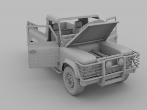 full land rover defender 90 pick up seethrough Modelo 3D