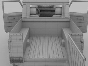 full land rover defender 90 pick up seethrough Modelo 3D