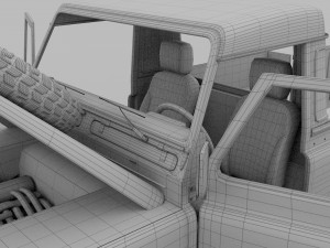full land rover defender 90 pick up seethrough Modelo 3D