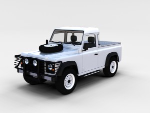 land rover defender 90 pick up w interior rev 3D Model