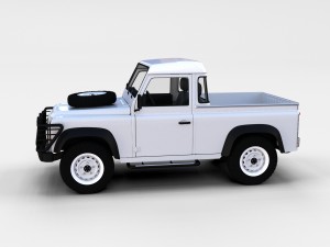 land rover defender 90 pick up w interior rev Modello 3D